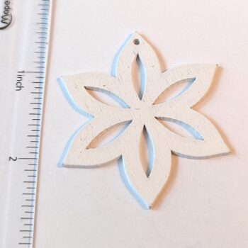 Large White Star Laser Cut Wood Pendant - Image 2