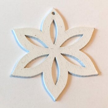 Large White Star Laser Cut Wood Pendant