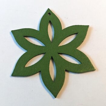 Large Green Star Laser Cut Wood Pendant