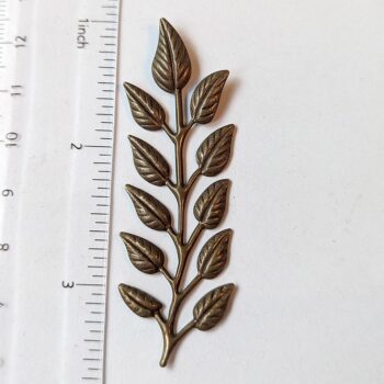 Furn Leaf Branch Pendant / Connector Antique Bronze - Image 2