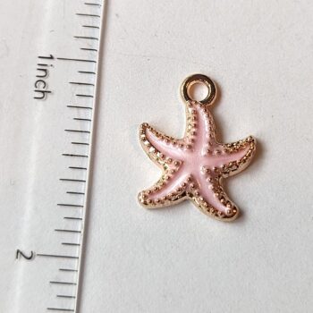 Pink Starfish Enamel Charm Gold - Image 2