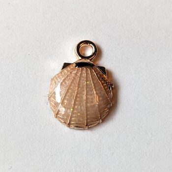 Cream Scallop Shell Enamel Charm