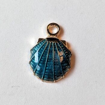 Blue Scallop Shell Enamel Charm