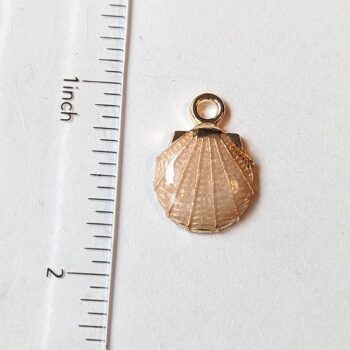 Cream Scallop Shell Enamel Charm - Image 2