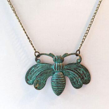 Antique Bronze Large Patina Bee Vintage Style Necklace