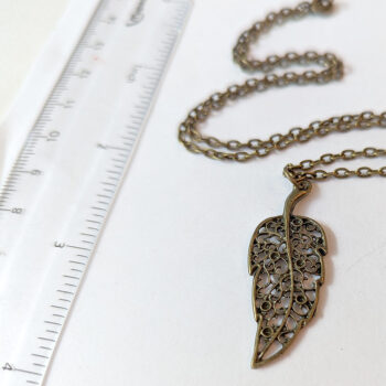 Antique Bronze Hollow Leaf Vintage Style Necklace - Image 2