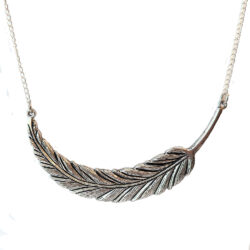 Antique Silver Large Leaf Vintage Style Statement Necklace