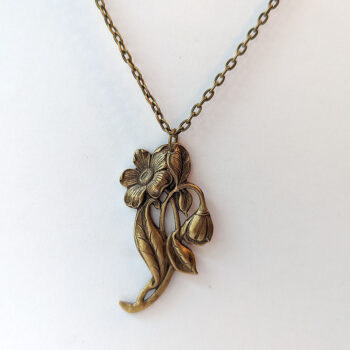 Antique Bronze Flower Vintage Style Necklace