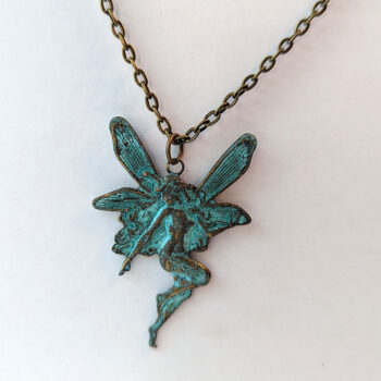 Antique Bronze Patina Fairy Angel Necklace - Image 4