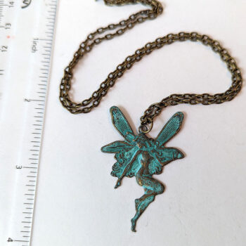 Antique Bronze Patina Fairy Angel Necklace - Image 5