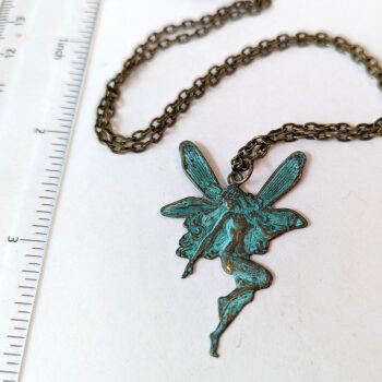 Antique Bronze Patina Fairy Angel Necklace - Image 6