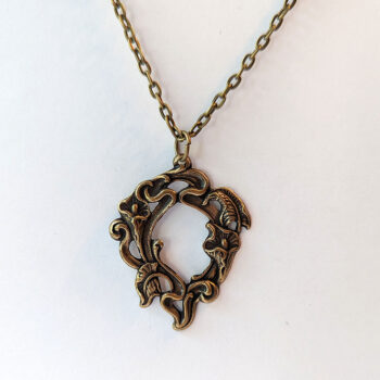 Antique Bronze Calla Lily Flowers Antique Style Vintage Style Necklace