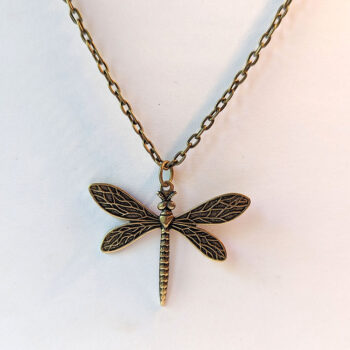 Antique Bronze Medium Dragonfly Vintage Style Necklace