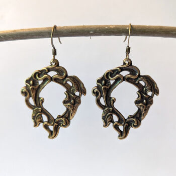 Antique Bronze Calla Lily Flowers Vintage Style Earrings