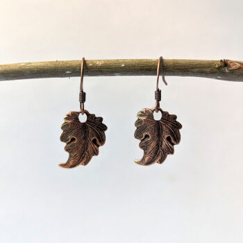 Antique Copper Leaf Earrings