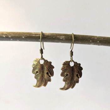 Antique Bronze Leaf Earrings