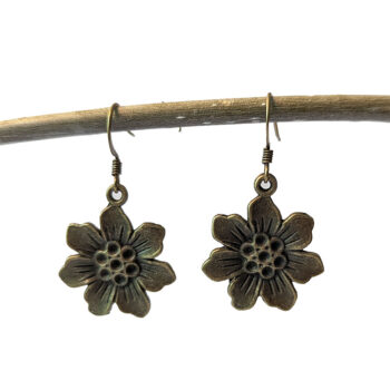 Antique Bronze Flowers Vintage Style Earrings