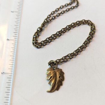 Antique Bronze Small Leaf Vintage Style Necklace - Image 2