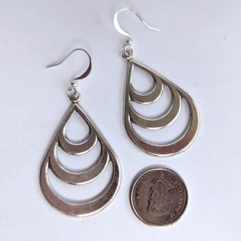 Silver Teardrop Earrings - Image 2