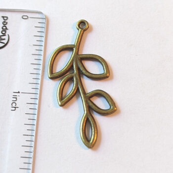 Cutout Hollow Leaves Branch Pendant Antique Bronze - Image 2