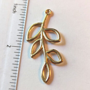 Cutout Hollow Leaves Branch Pendant Gold - Image 2