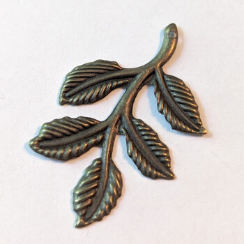 Leaf Branch Pendant / Connector Antique Bronze - Image 3