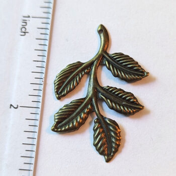 Leaf Branch Pendant / Connector Antique Bronze - Image 4