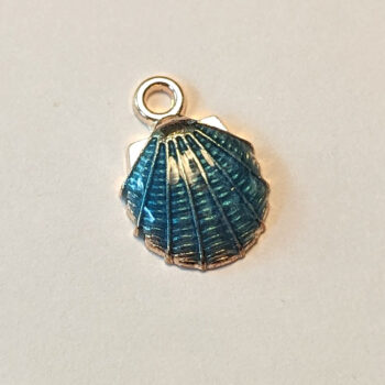 Blue Scallop Shell Enamel Charm - Image 3