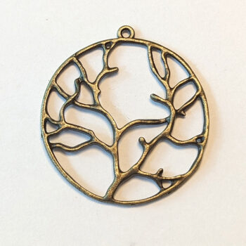 Tree of Life Hoop Pendant Antique Bronze