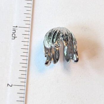 Tulip Flower Bead Cap / Pendant Silver - Image 6