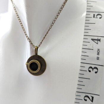 Antique Bronze Cup and Saucer Necklace - Image 4