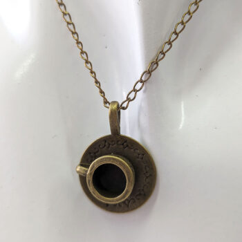 Antique Bronze Cup and Saucer Necklace - Image 3