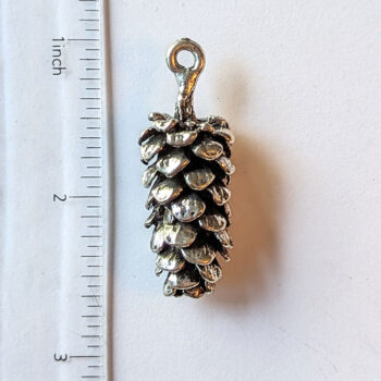 Large Pine Cone Pendant Antique Silver - Image 2