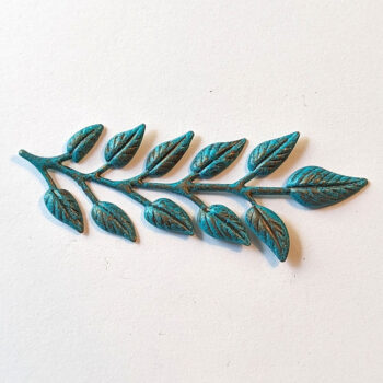 Fern Leaf Branch Pendant Antique Bronze Patina