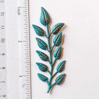 Fern Leaf Branch Pendant Antique Bronze Patina - Image 2