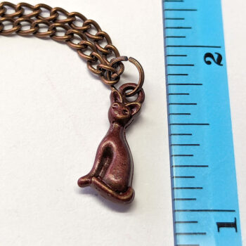 Antique Copper Cat Vintage Style Necklace - Image 2