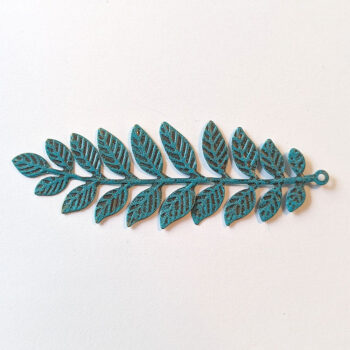 Large Fern Leaf Branch Connector Antique Bronze Patina