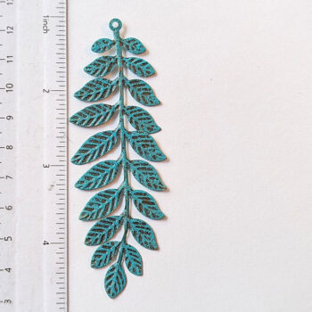 Large Fern Leaf Branch Connector Antique Bronze Patina - Image 2