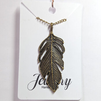 Large Leaf Antique Bronze Necklace - Image 5