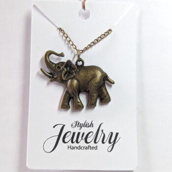 Antique Bronze Elephant Vintage Style Necklace - Image 4