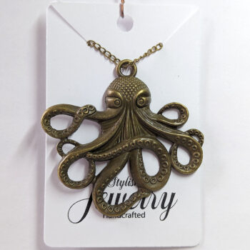 Antique Bronze Large Octopus Vintage Style Necklace - Image 7