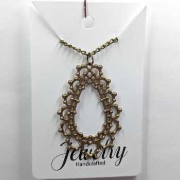 Teardrop Vintage Style Necklace Antique Bronze - Image 3