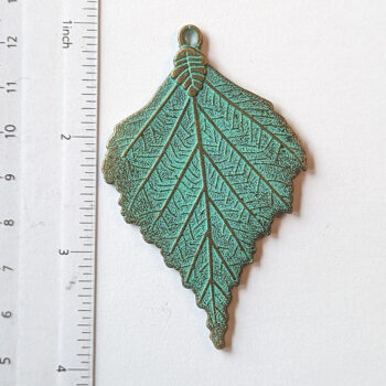 Large Leaf Pendant Antique Bronze Patina - Image 2