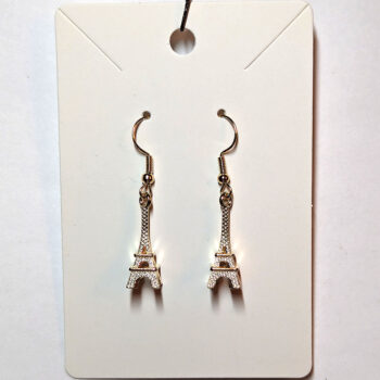 KC Gold 3D Eiffel Tower Earrings - Image 4