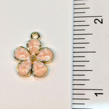 Pink Flower Charm Gold - Image 6