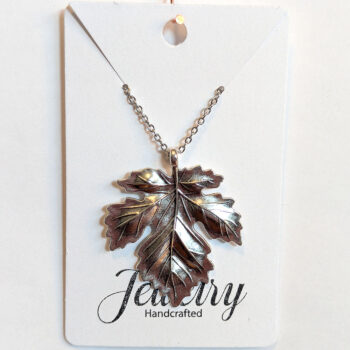 Silver Large Maple Leaf Necklace - Image 2