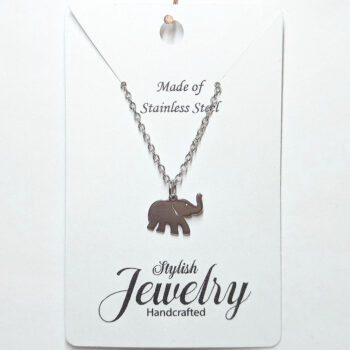 Stainless Steel Delicate Elephant Silver Necklace - Image 5