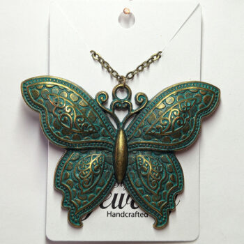 Large Butterfly Vintage Style Antique Bronze Patina Necklace - Image 7