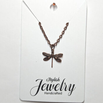 Antique Copper Dragonfly Vintage Style Necklace - Image 3