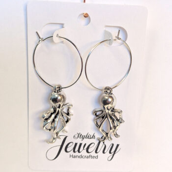 Antique Silver Octopus Earrings - Image 5